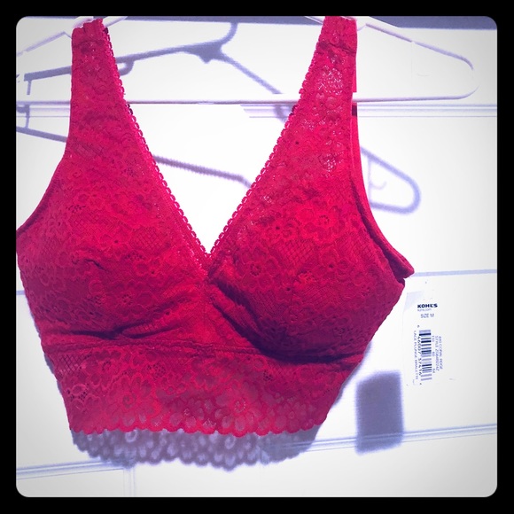 NWT SO Bra -Coral Ridge Lace Plunge Bralette - Picture 1 of 4